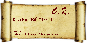 Olajos Rátold névjegykártya